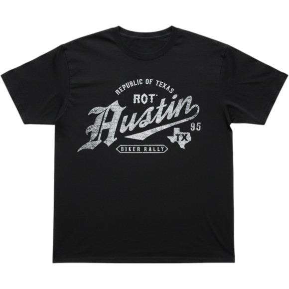 Anvil Other - Anvil Republic of Texas ROT Austin Biker Rally T-Shirt Black Mens Large